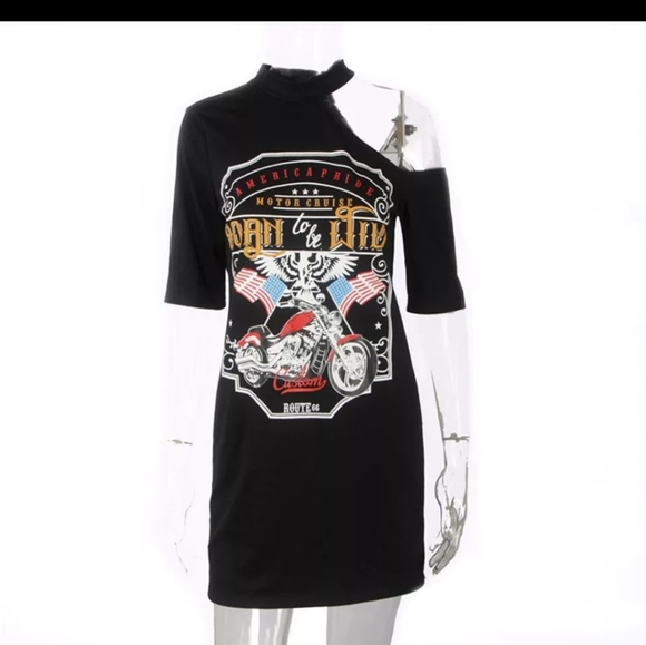 Sexy Cold shoulder tee/mini dress - Picture 6 of 9